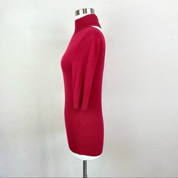 Express Red Open Back High Neck Sweater - Picture 3 of 10